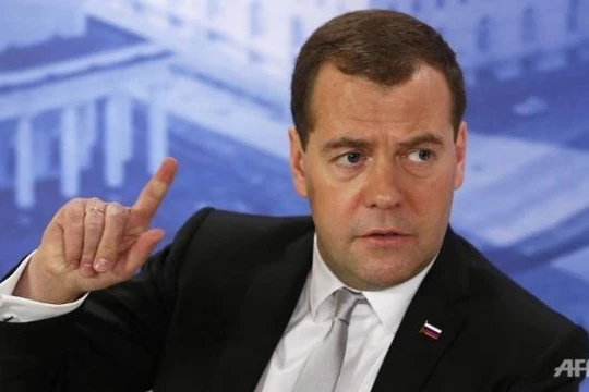 Thủ tướng Nga Dmitry Medvedev - Ảnh: AFP