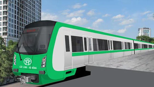 Phối cảnh ngoại thất đoàn tàu đường sắt Cát Linh