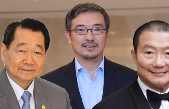 Từ trái qua: Dhanin Chearavanont (#2), Tos Chirathivat (#1), Charoen Sirivadhanabhakdi (3).