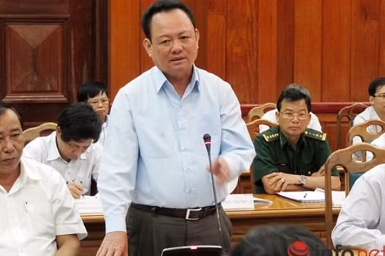 Ông Nguyễn Điểu, Giám đốc Sở TN-MT Đà Nẵng, phát biểu tại hội nghị Thành ủy Đà Nẵng (mở rộng) ngày 24/9 (Ảnh: HC)