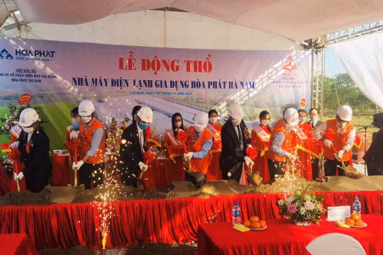 Lễ khởi công Nhà máy sản xuất hàng gia dụng Hòa Phát tại Hà Nam (Ảnh: HPG).