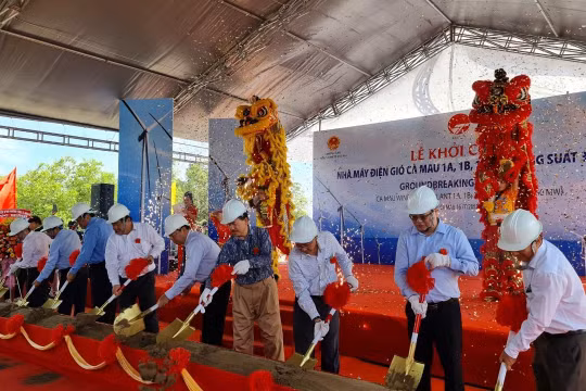 Lễ khởi công Nhà máy Điện gió Cà Mau 1A, 1B, 1C, 1D (Ảnh: Vietracimex)
