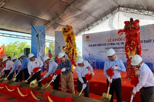 Lễ khởi công Nhà máy Điện gió Cà Mau 1A, 1B, 1C, 1D (Ảnh: Vietracimex)
