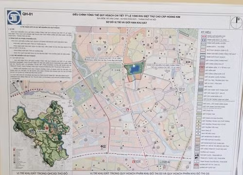 Quy hoạch chi tiết khu biệt thự cao cấp Hoàng Kim (Nguồn: UBND huyện Hoài Đức)