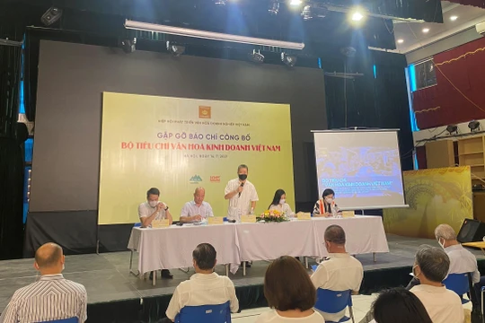 Toàn cảnh buổi công bố Bộ tiêu chí văn hóa kinh doanh Việt Nam (Ảnh: HB)