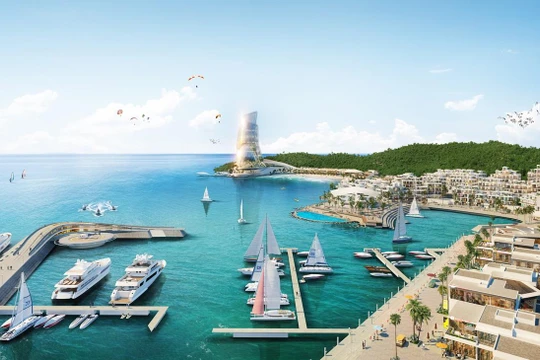 Hon Thom Paradise Island - siêu tổ hợp giải trí - nghỉ dưỡng - đầu tư đang được phát triển. Ảnh phối cảnh minh họa Sun Property