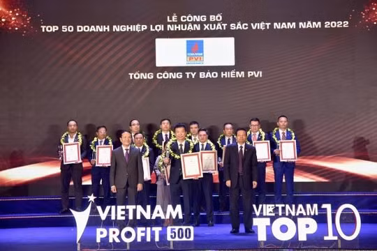 Bảo hiểm PVI đạt Top 50 doanh nghiệp lợi nhuận tốt nhất Việt Nam năm 2022