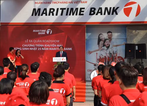 Ông Trần Anh Tuấn - Chủ tịch Maritime Bank phát biểu tại roadshow mừng sinh nhật 25 năm của ngân hàng vào đầu tháng 8.