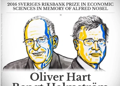 Hai giáo sư kinh tế vừa được trao giải Nobel 2016 - Ảnh: Nobelprize.org