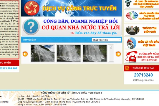 Ảnh chụp màn hình website Cổng thông tin Lai Châu