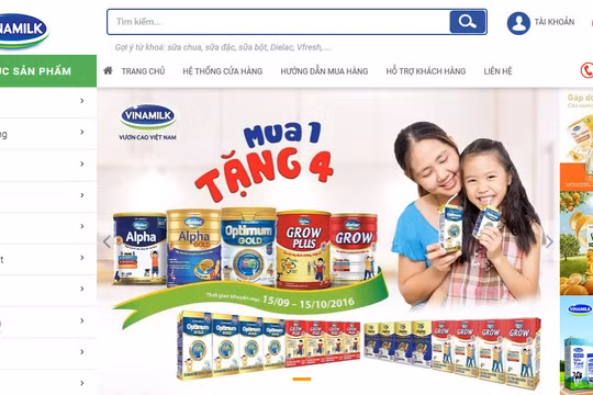 Giao diện Eshop - Giấc mơ sữa Việt của Vinamilk