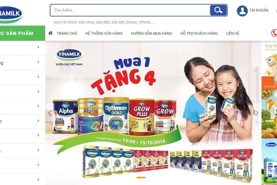 Giao diện Eshop - Giấc mơ sữa Việt của Vinamilk