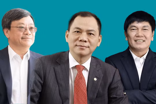 Từ trái qua phải: ông Nguyễn Đăng Quang, Phạm Nhật Vượng, Trần Đình Long