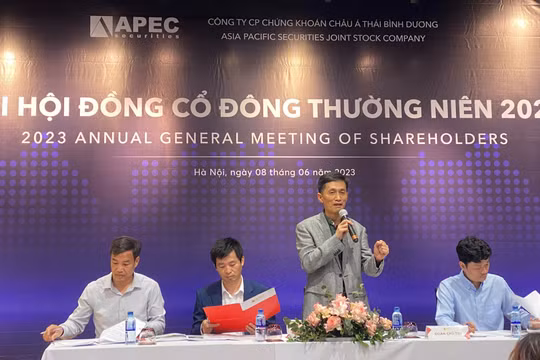 Ông Nguyễn Đỗ Lăng phát biểu tại Đại hội đồng cổ đông thường niên năm 2023 của APS