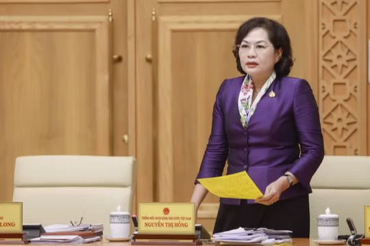 Thống đốc NHNN Nguyễn Thị Hồng phát biểu tại Hội nghị (Ảnh: SBV)