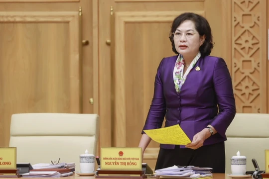 Thống đốc NHNN Nguyễn Thị Hồng phát biểu tại Hội nghị (Ảnh: SBV)