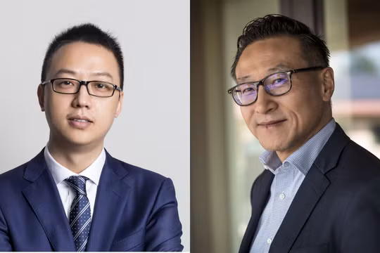 Eddie Wu (trái) và Joe Tsai sẽ lần lượt đảm nhận chức CEO và Chủ tịch của Alibaba Group