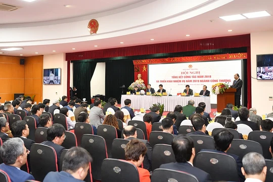Toàn cảnh Hội nghị tổng kết công tác năm 2018 và triển khai nhiệm vụ năm 2019 ngành công thương. (Ảnh: VGP)