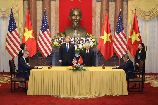 Quang cảnh lễ ký kết giữa Vietnam Airlines và Tập đoàn Sabre. (Ảnh: VGP)