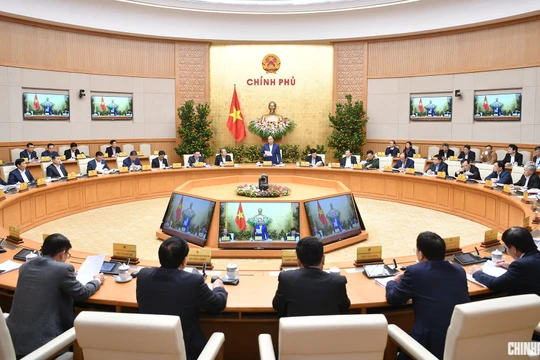 Thủ tướng Nguyễn Xuân Phúc chủ trì phiên họp Chính phủ tháng 1/2019 diễn ra ngay trước kỳ nghỉ Tết Nguyên đán. - Ảnh: VGP
