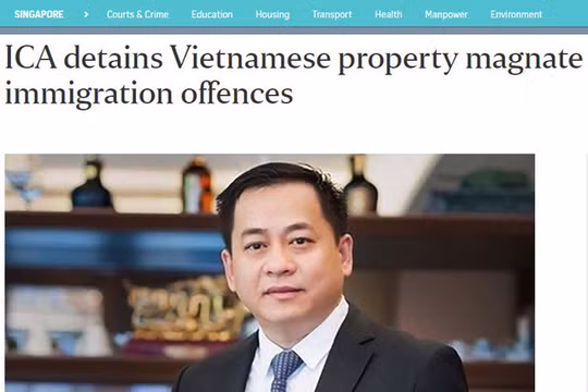 Hình ảnh Vũ "nhôm" trên báo The Straitimes (Singapore)