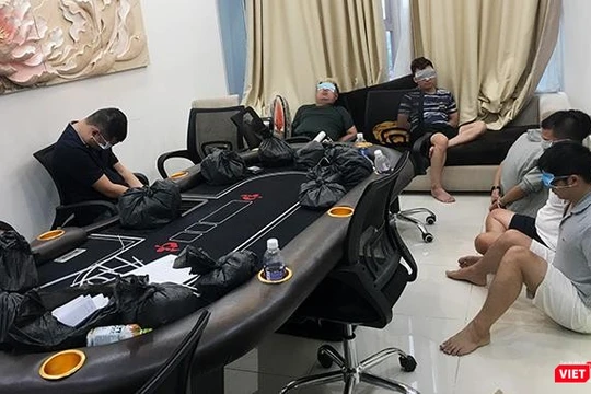 Các đối tượng bị bắt quả tang.