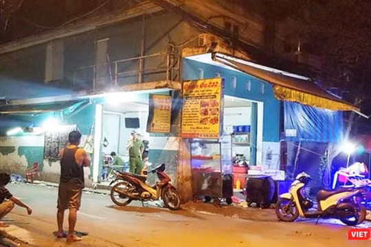 Hiện trường vụ án giết người ở quận Bình Tân rạng sáng 10/6/2019.