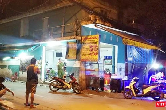 Hiện trường vụ án giết người ở quận Bình Tân rạng sáng 10/6/2019.