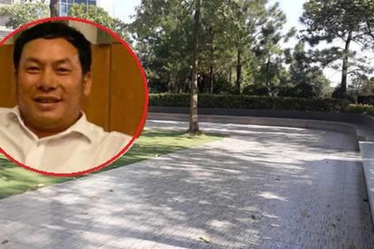 Chân dung ông Hà và khu vực cháu bé bị hành hung. 