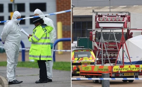 Chiếc xe tải có 39 người chết ở hạt Esssex, - Anh không có giấy tờ nguồn gốc, khai đang chở bánh quy.