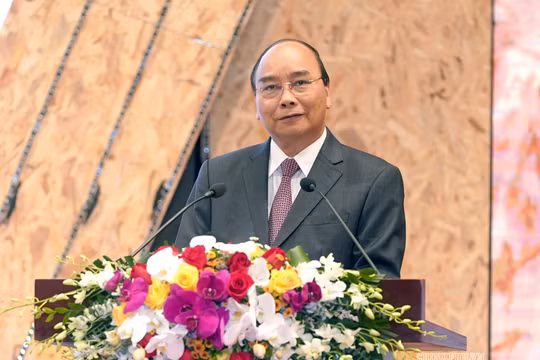 Thủ tướng Nguyễn Xuân Phúc phát biểu tại Diễn đàn quốc gia “Nâng tầm kỹ năng lao động Việt Nam”.