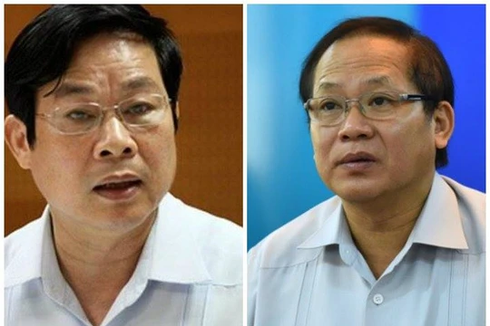 Hai cựu Bộ trưởng Bộ Thông tin và Truyền thông Nguyễn Bắc Son và Trương Minh Tuấn.