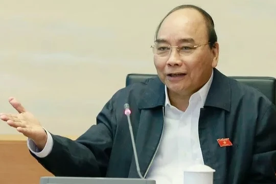 Thủ tướng Nguyễn Xuên Phúc phát biểu tại tổ - Ảnh: Quang Phúc.