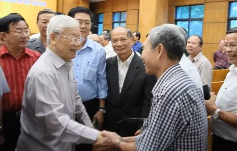 Tổng Bí thư, Chủ tịch nước Nguyễn Phú Trọng phát biểu tại buổi tiếp xúc cử tri. 