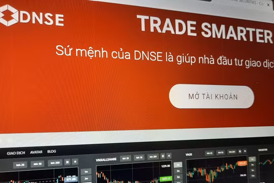 Ảnh chụp màn hình trang chủ DNSE 
