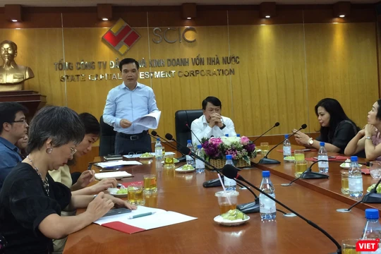 Toàn cảnh buổi gặp gỡ báo chí của SCIC sáng 11/6 (Ảnh: P.D)