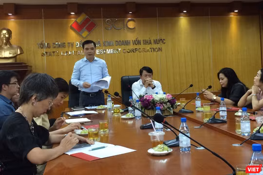 Toàn cảnh buổi gặp gỡ báo chí của SCIC sáng 11/6 (Ảnh: P.D)