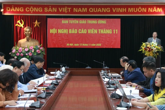 Toàn cảnh Hội nghị báo cáo viên tháng 11/2020 của Ban Tuyên giáo Trung ương (Nguồn: tuyengiao.vn)