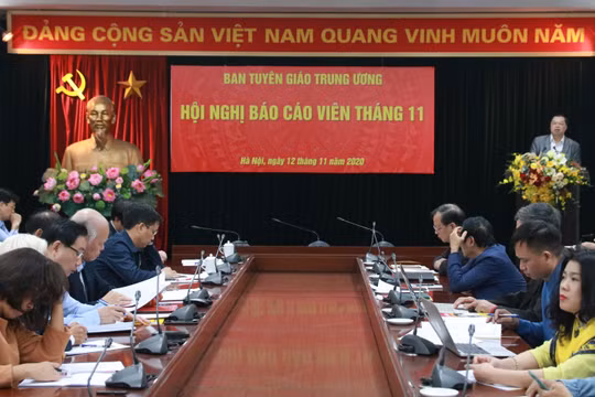 Toàn cảnh Hội nghị báo cáo viên tháng 11/2020 của Ban Tuyên giáo Trung ương (Nguồn: tuyengiao.vn)