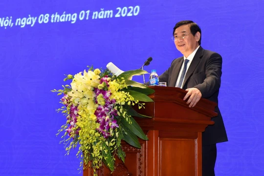 Chủ tịch HĐQT BIDV Phan Đức Tú phát biểu tại hội nghị (Nguồn: BIDV)