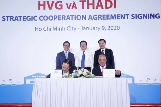 Buổi lễ ký kết hợp tác chiến lược giữa Thadi và HVG (Ảnh: Thaco)