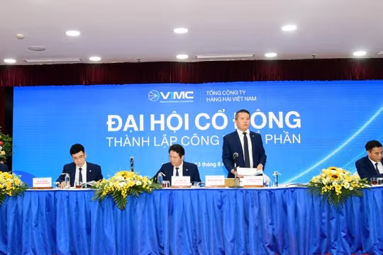  Ông Nguyễn Cảnh Tĩnh phát biểu tại cuộc họp ĐHĐCĐ 2020 của VIMC (Nguồn: CMSC)