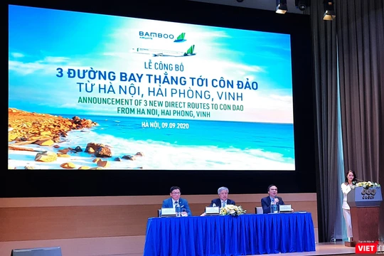 Toàn cảnh buổi lễ công bố đường bay thẳng tới Côn Đảo của Bamboo Airways (Ảnh: P.D)
