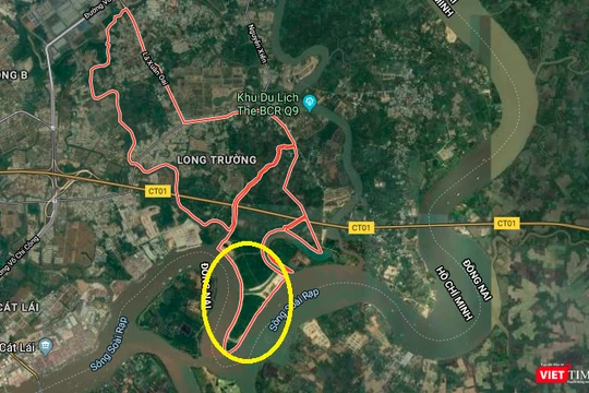 Vị trí dự án 156ha do Sài Gòn Gôn làm chủ đầu tư (Ảnh chụp màn hình - Nguồn: Google Maps)