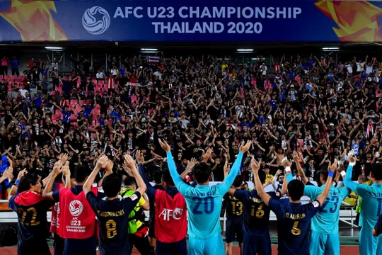 U23 Thái Lan lần đầu tiên có mặt tại tứ kết vòng chung kết U23 châu Á. Ảnh AFC