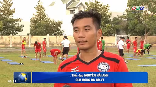 Cầu thủ quan trọng nhất của BR Vũng Tàu chính là tiền đạo đội trưởng Nguyễn Hải Anh sinh năm 1987. Ảnh BRVT.