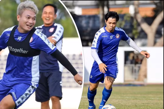  “Messi Việt Nam” đã ghi bàn khi đá cặp với “C.Ronaldo xứ Nghệ”. Ảnh AT