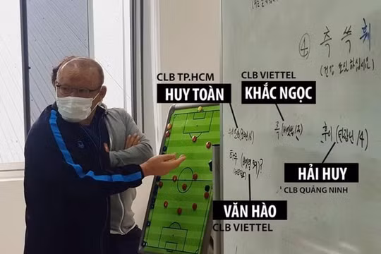 “HLV Park Hang-Seo đã vô tình để lộ những cái tên mới chuẩn bị triệu tập cho vòng loại Wolrd Cup 2022 sắp tới. Đây là một hành động có thể coi là bất cẩn". Ảnh VTV
