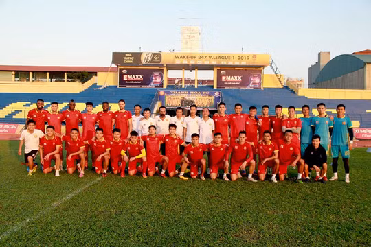 Đoàn quân của bầu Đệ đã hoàn tất quá trình chuẩn bị mùa bóng mới . Ảnh THFC.