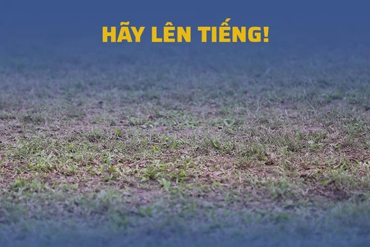 Thông điệp sân Vinh “Vì những đôi chân lành lặn”. Ảnh SLFC.